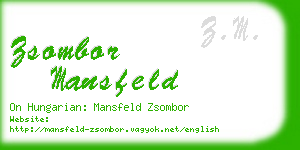 zsombor mansfeld business card